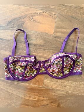 Missoni for Target Purple Multicolor Zigzag Underwire Bra